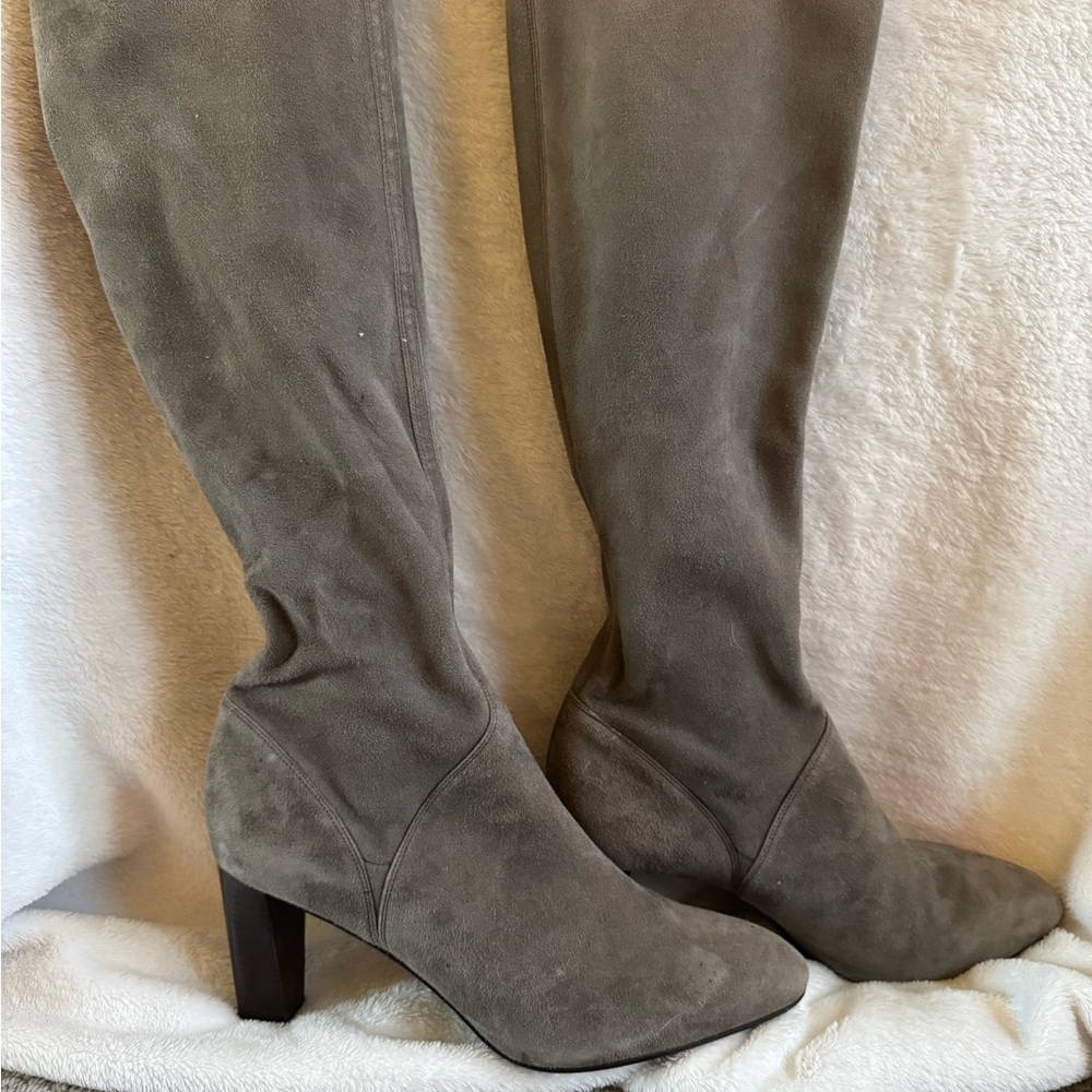 Cole Haan Nike Air Gray Suede Knee-High Boots